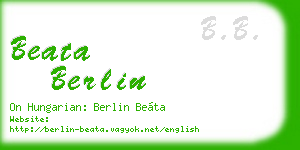 beata berlin business card